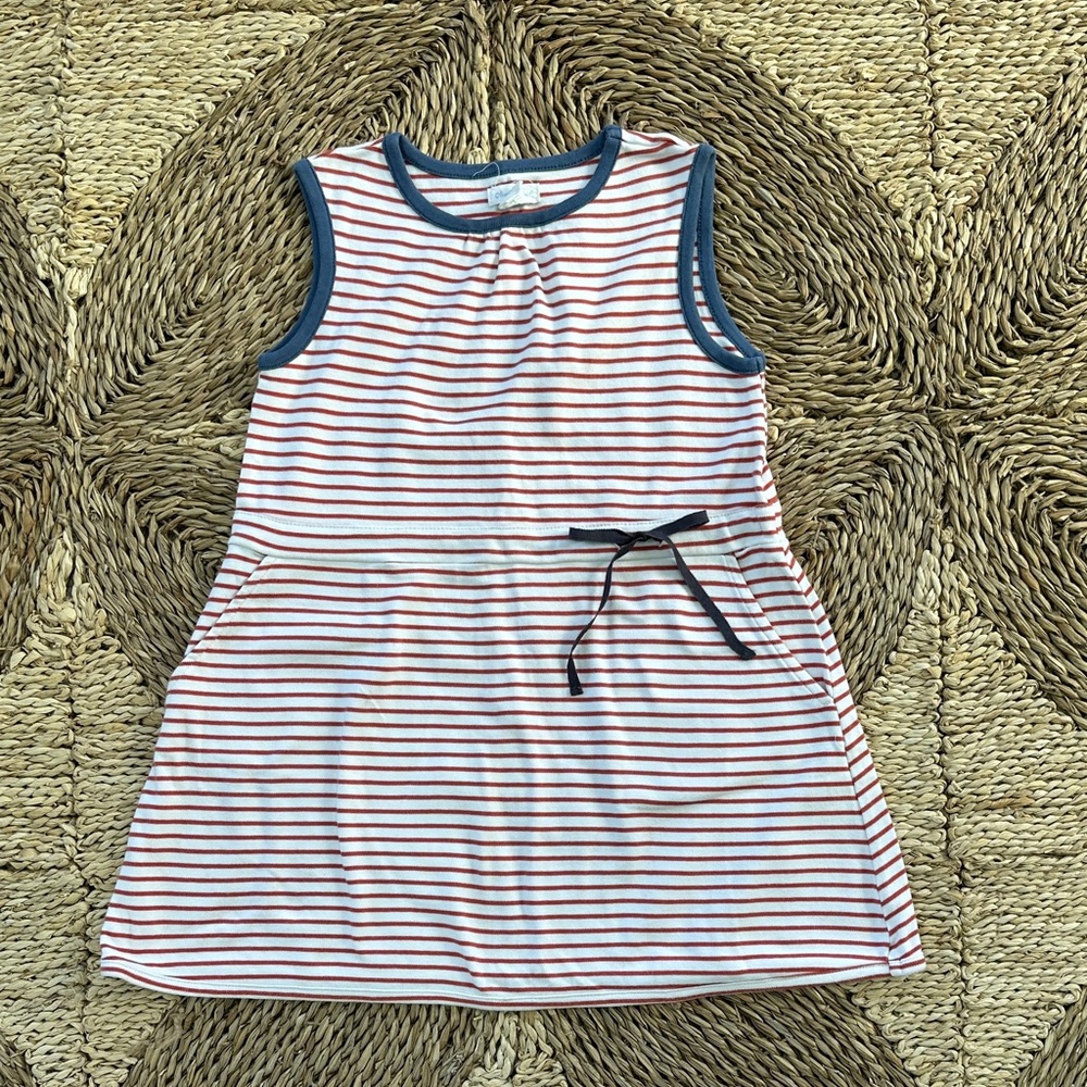 Olive Juice Kids Red Stripe Cotton Dress